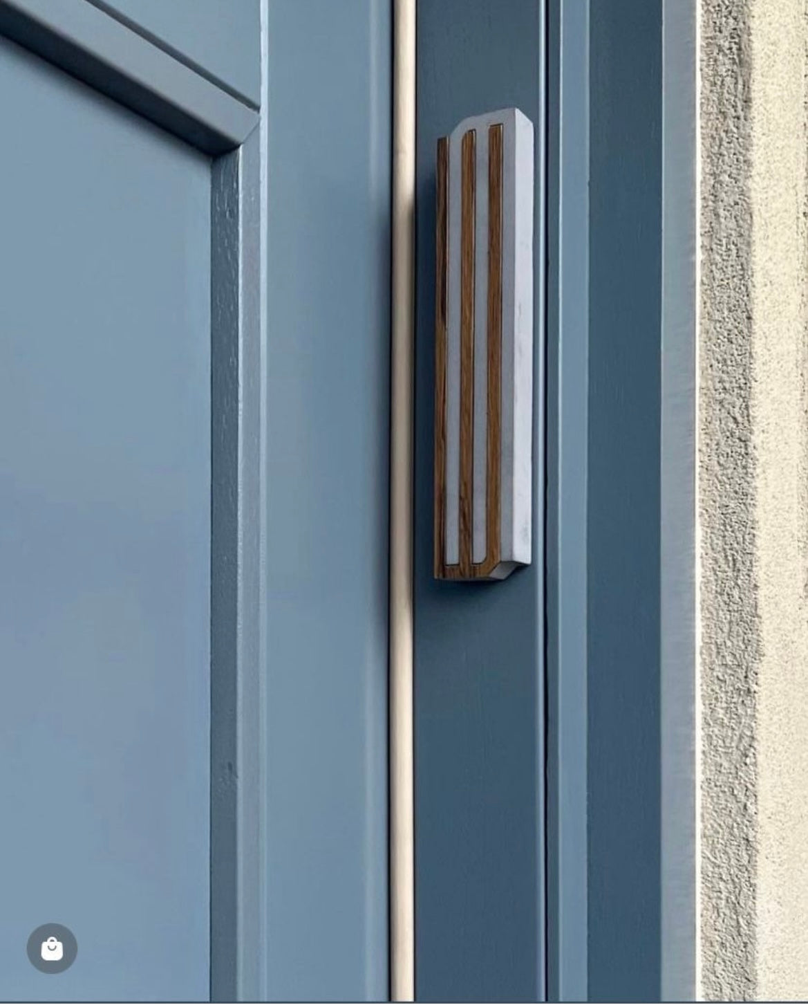 Concrete modern mezuza - modernit wallnut